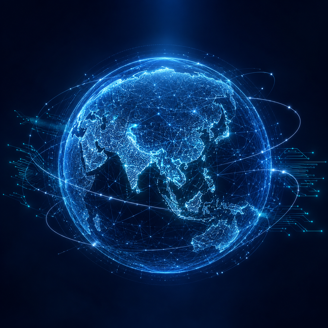 Digital globe representing SEMIENG's connected engineering reach